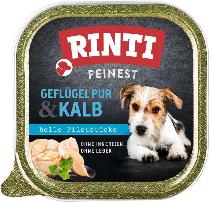 RINTI Hunde-Nassfutter Feinest Geflügel+Kalb